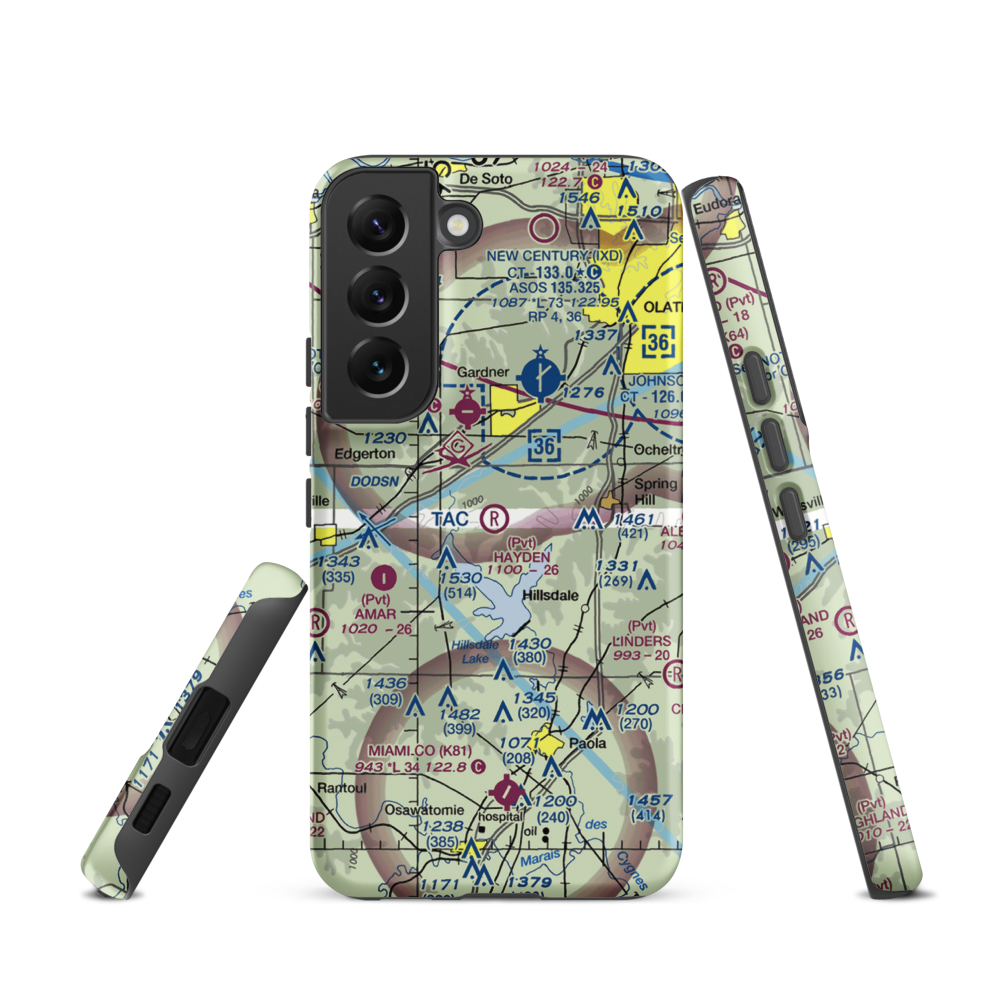 Hayden Farm Airport (00KS) VFR Sectional Samsung Phone Case Samsung Galaxy S22 model shown