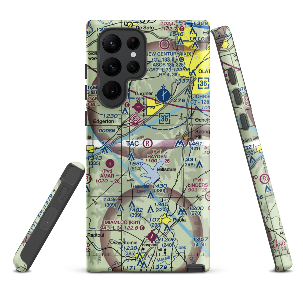 Hayden Farm Airport (00KS) VFR Sectional Samsung Phone Case Samsung Galaxy S22 Ultra model shown