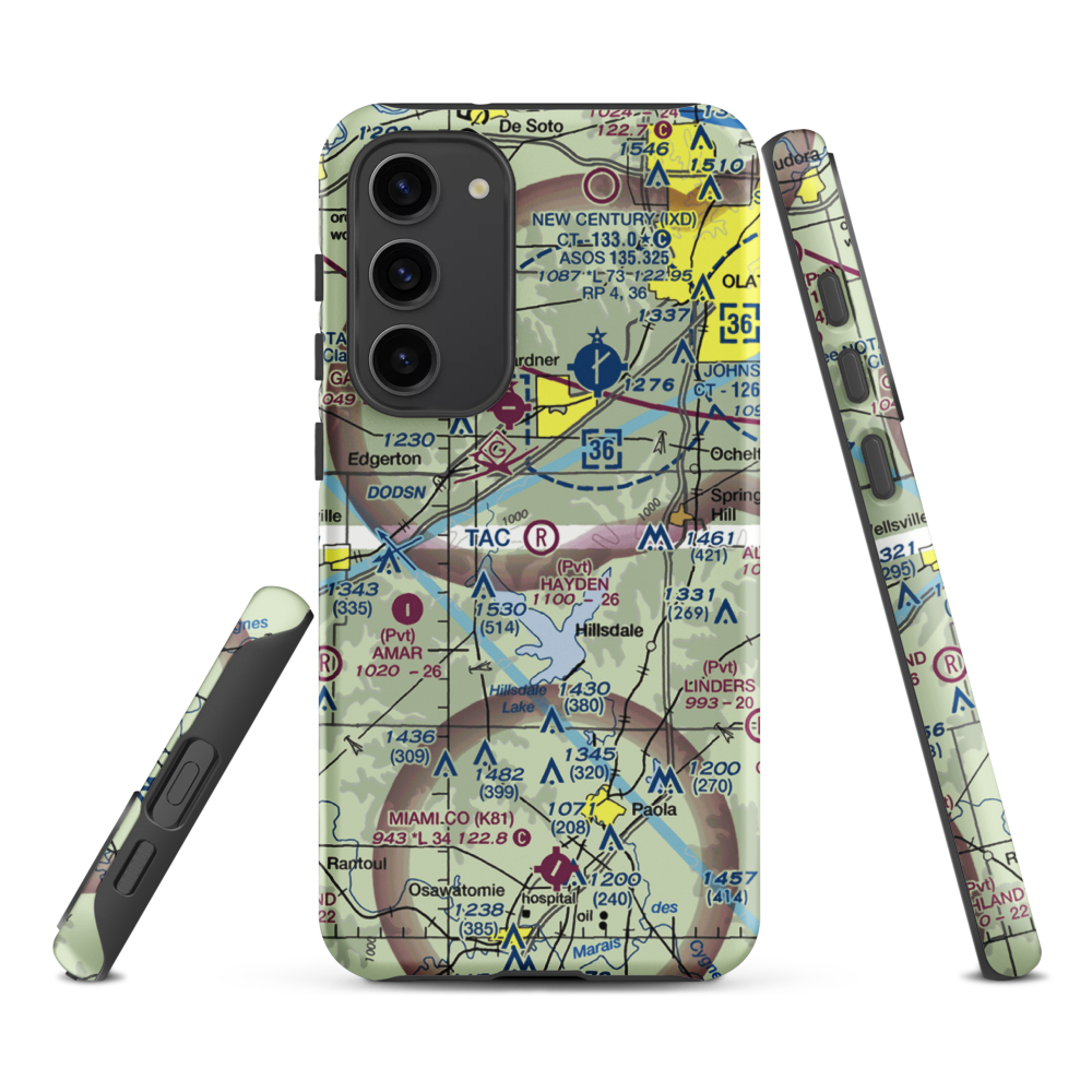 Hayden Farm Airport (00KS) VFR Sectional Samsung Phone Case Samsung Galaxy S23 Plus model shown