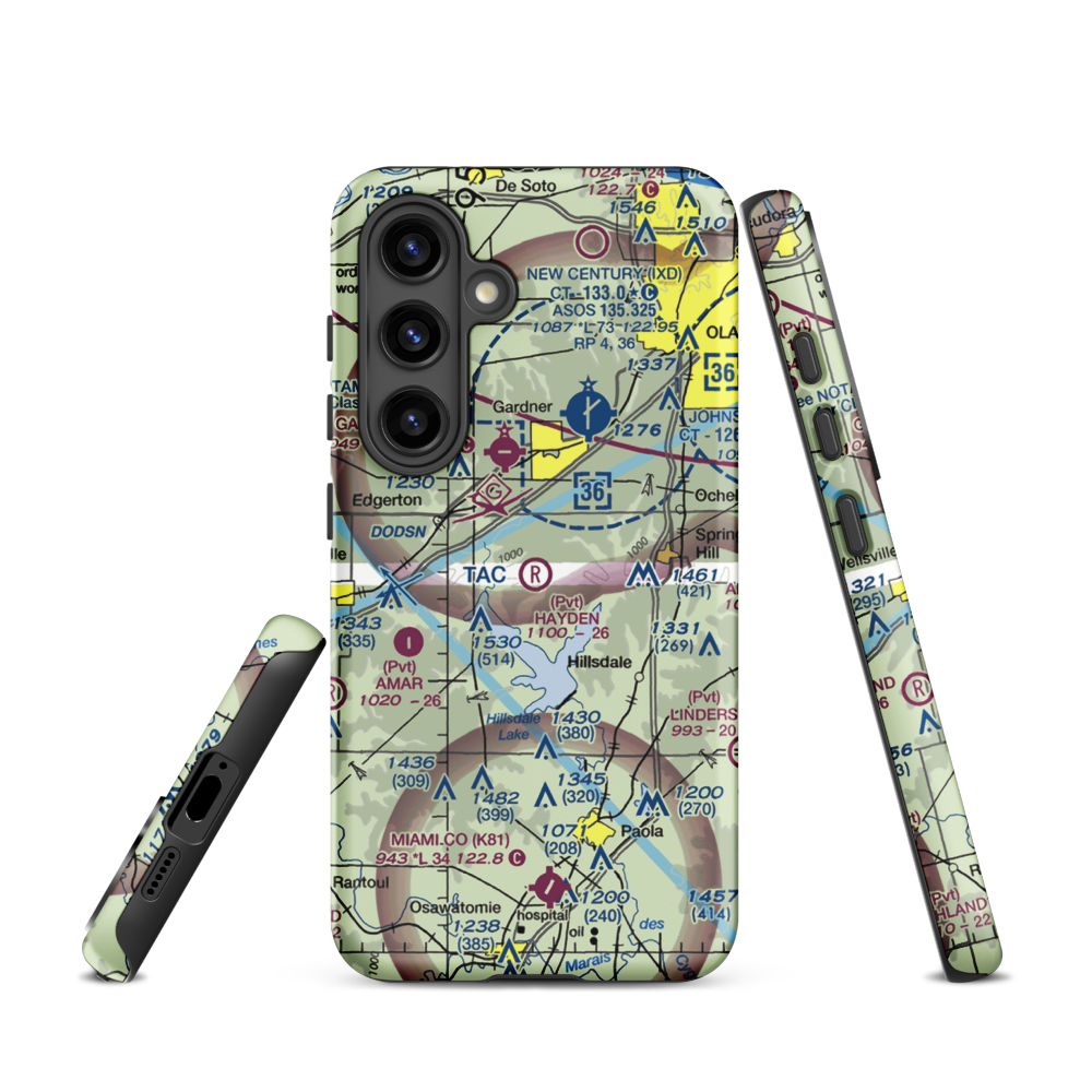 Hayden Farm Airport (00KS) VFR Sectional Samsung Phone Case Samsung Galaxy S24 model shown