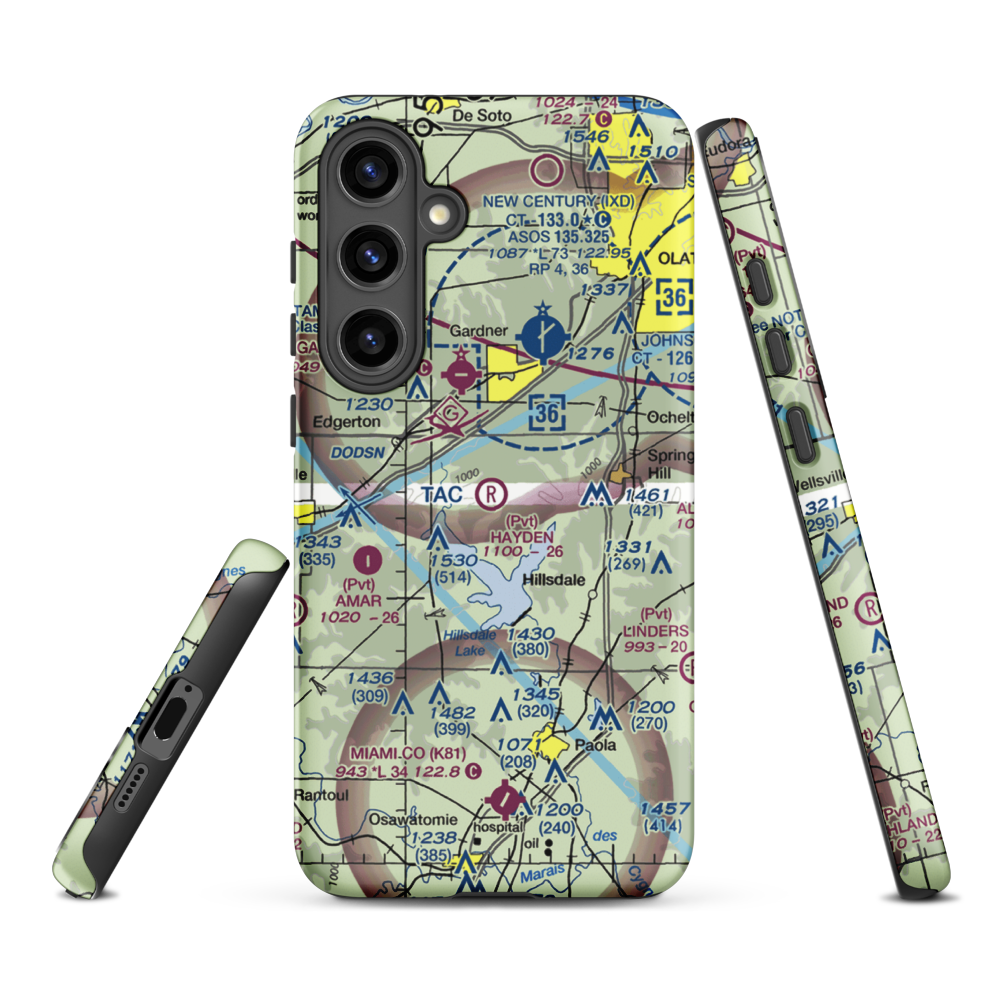 Hayden Farm Airport (00KS) VFR Sectional Samsung Phone Case Samsung Galaxy S24 Plus model shown