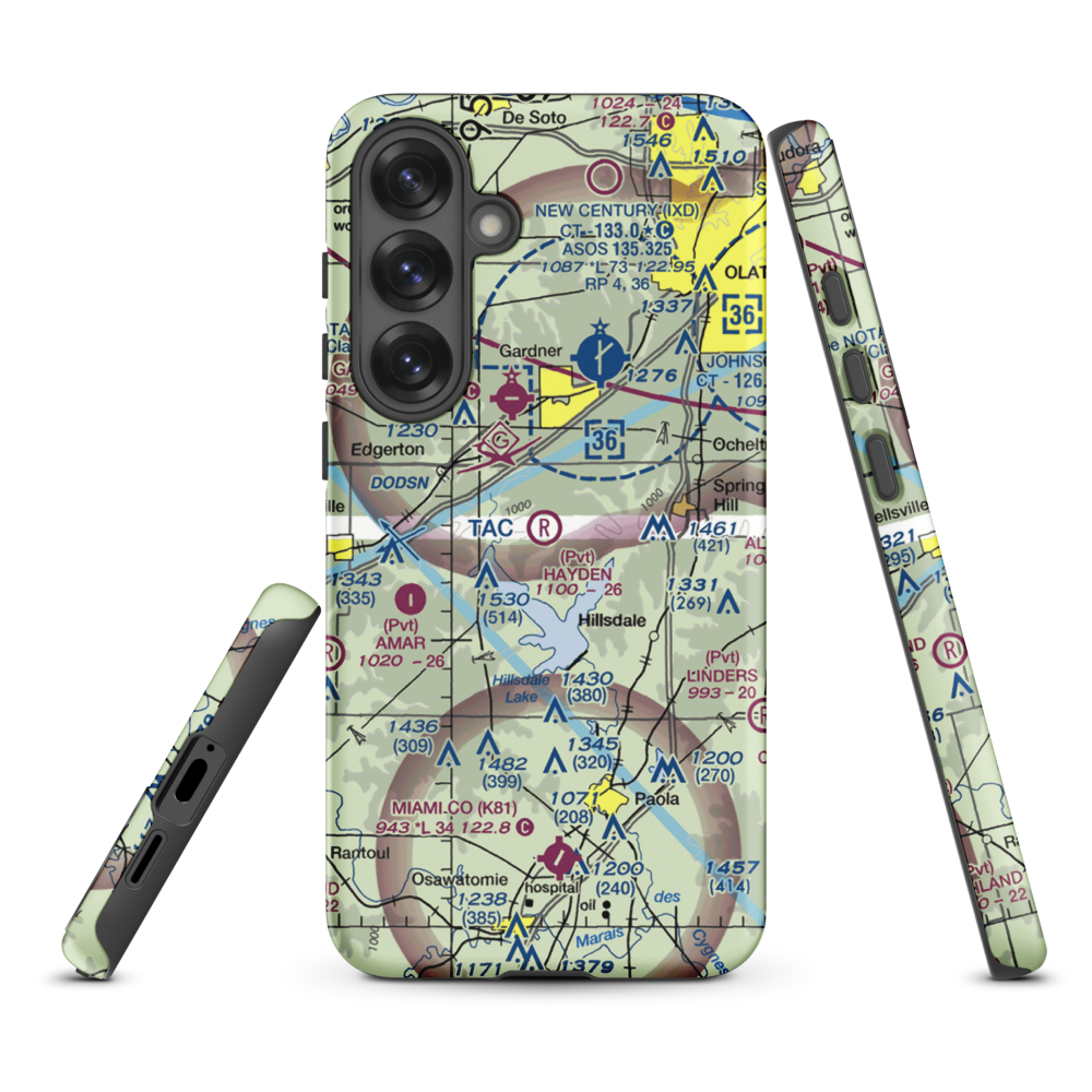 Hayden Farm Airport (00KS) VFR Sectional Samsung Phone Case Samsung Galaxy S25 Plus model shown