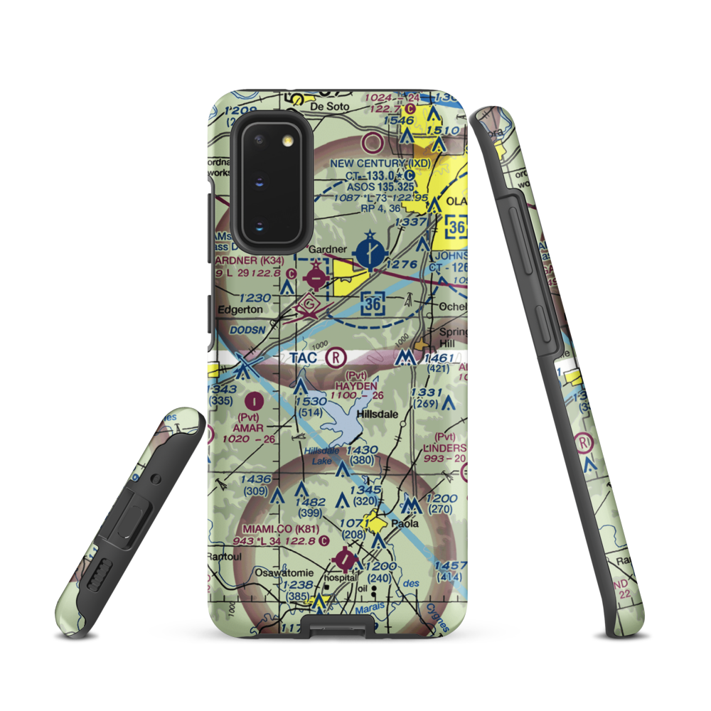 Hayden Farm Airport (00KS) VFR Sectional Samsung Phone Case Samsung Galaxy S20 model shown
