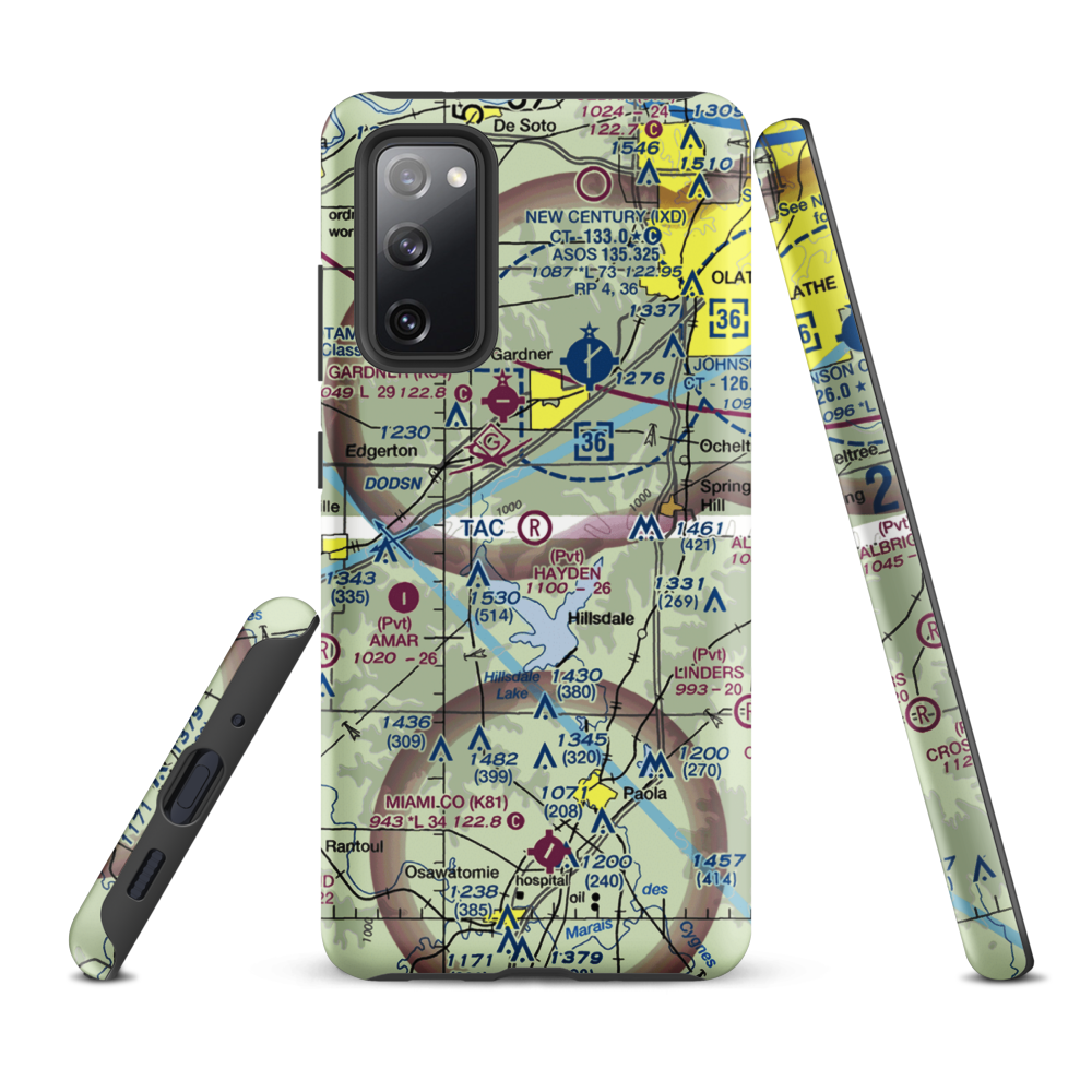 Hayden Farm Airport (00KS) VFR Sectional Samsung Phone Case Samsung Galaxy S20 FE model shown