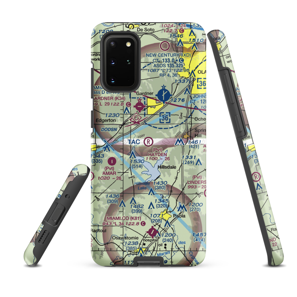 Hayden Farm Airport (00KS) VFR Sectional Samsung Phone Case Samsung Galaxy S20 Plus model shown
