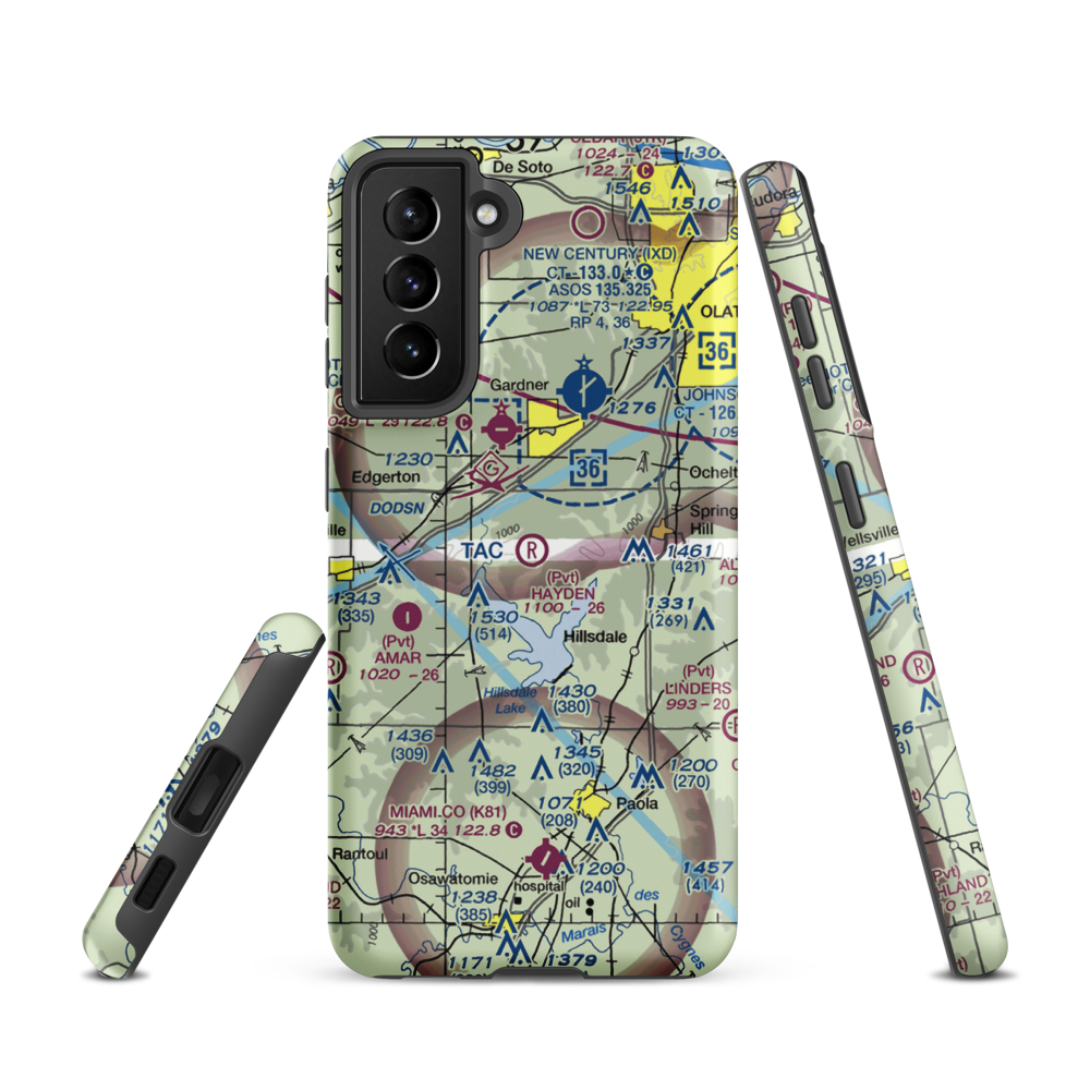 Hayden Farm Airport (00KS) VFR Sectional Samsung Phone Case Samsung Galaxy S21 model shown