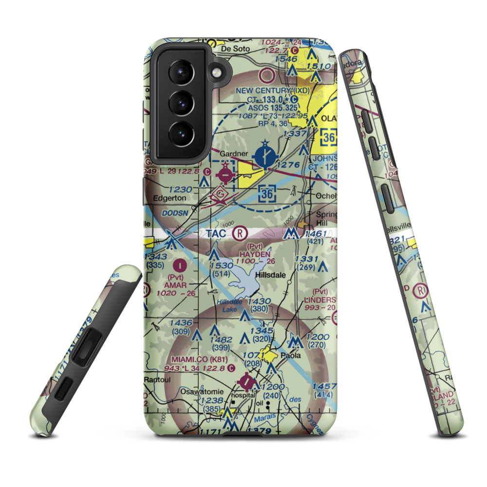 Hayden Farm Airport (00KS) VFR Sectional Samsung Phone Case Samsung Galaxy S21 Plus model shown