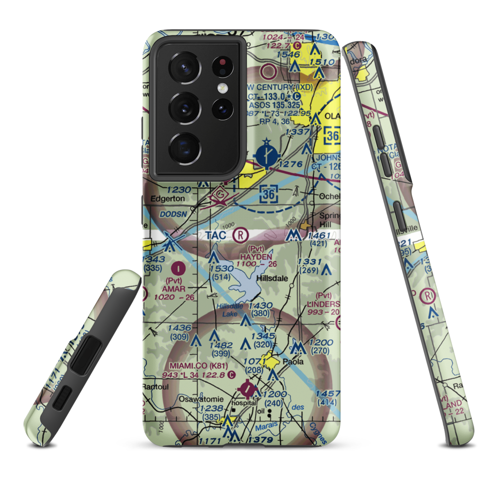 Hayden Farm Airport (00KS) VFR Sectional Samsung Phone Case Samsung Galaxy S21 Ultra model shown