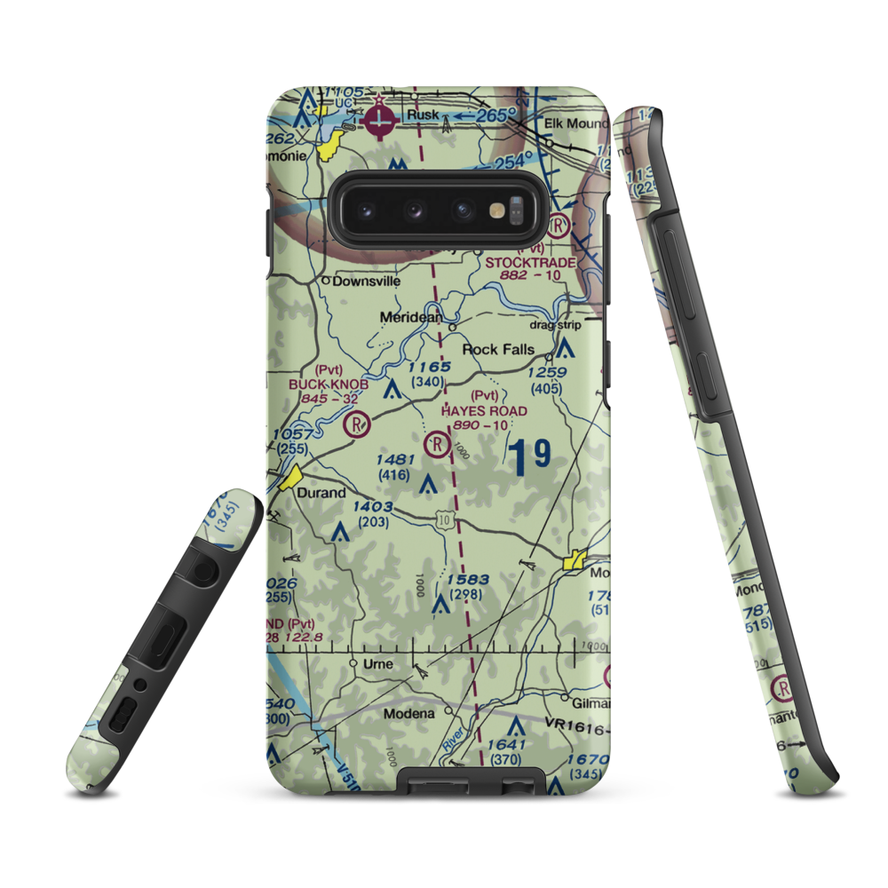 Hayes Road Airport (WN99) VFR Sectional Samsung Phone Case Samsung Galaxy S10 Plus model shown