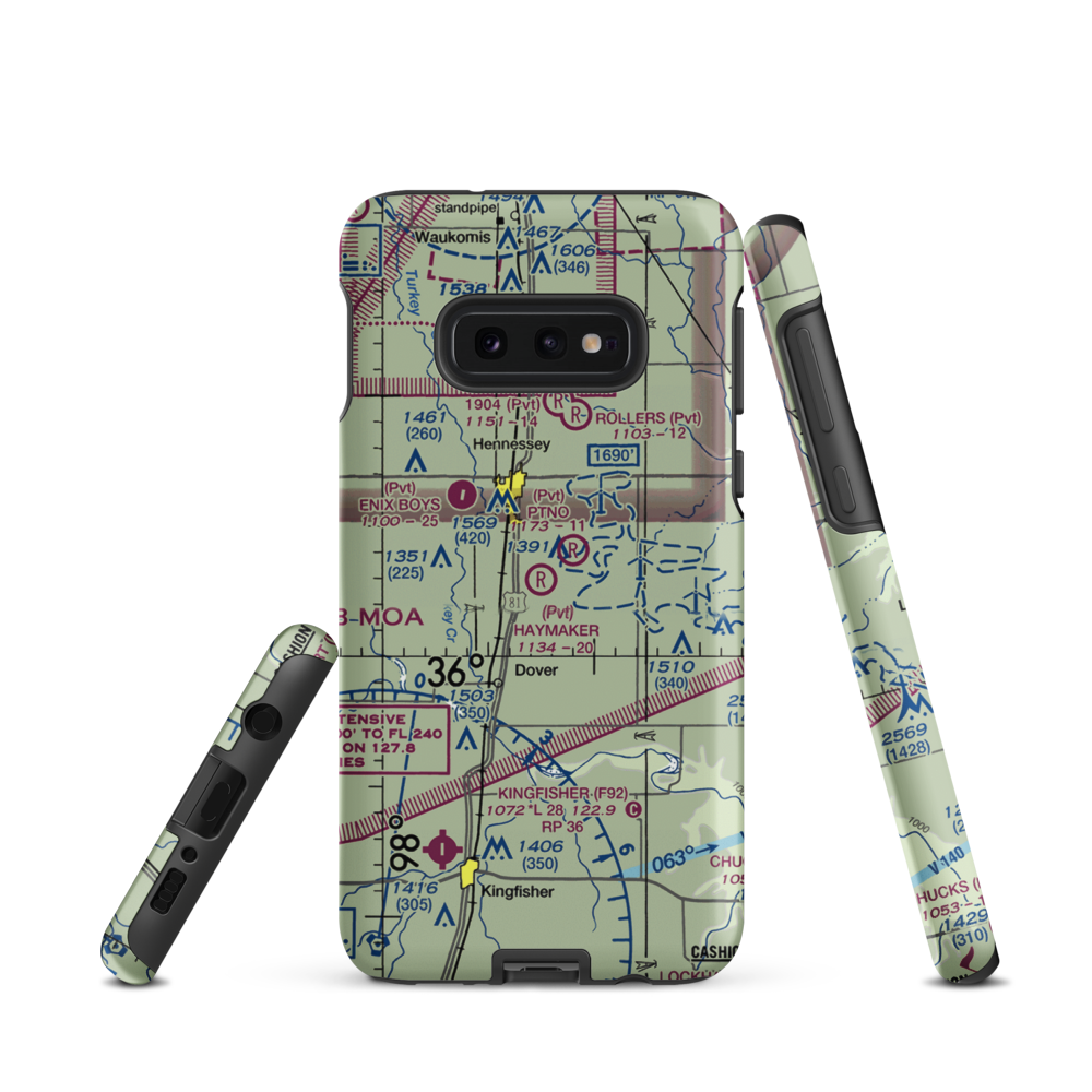 Haymaker Airport (34OK) VFR Sectional Samsung Phone Case Samsung Galaxy S10e model shown
