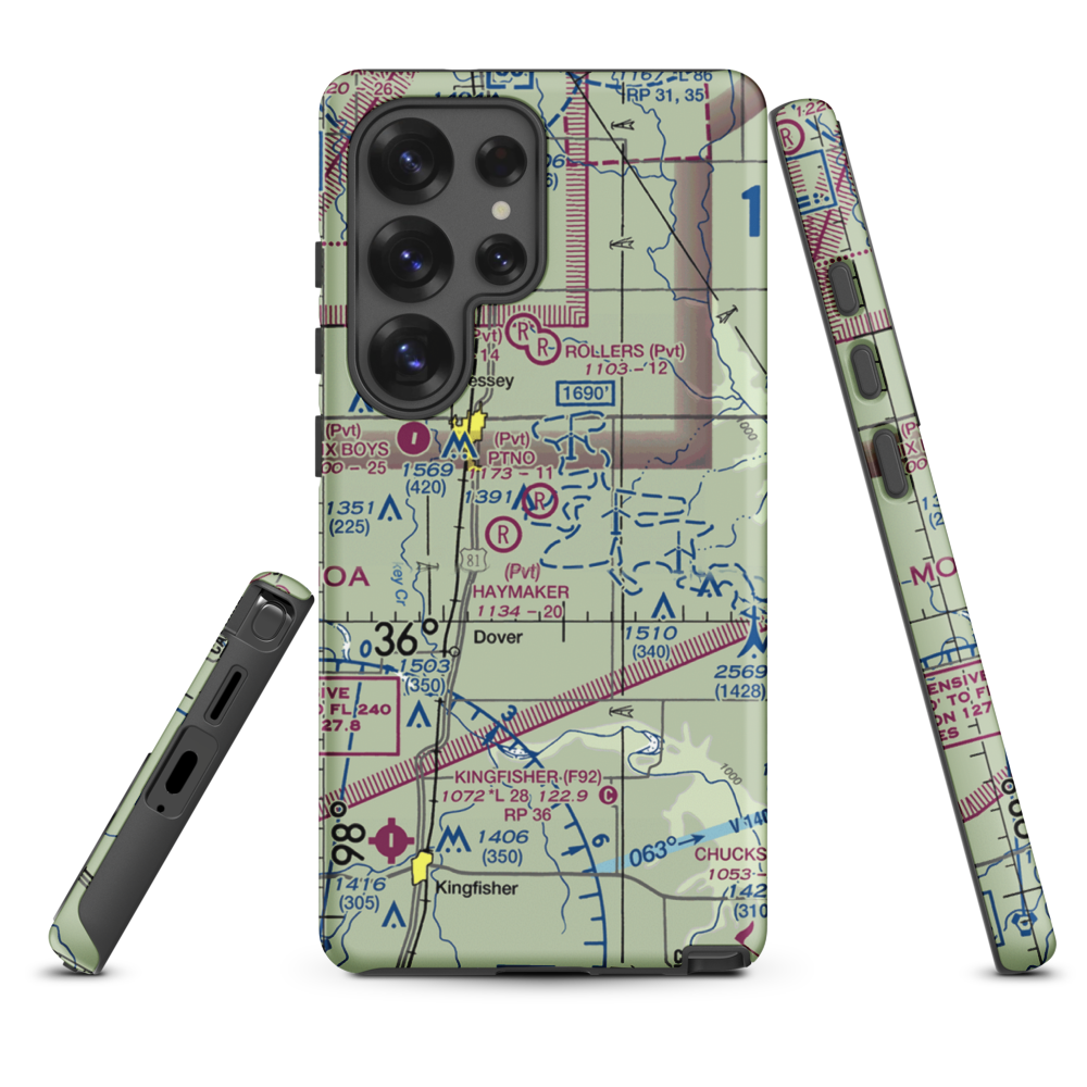 Haymaker Private Airport (35OK) VFR Sectional Samsung Phone Case Samsung Galaxy S25 Ultra model shown
