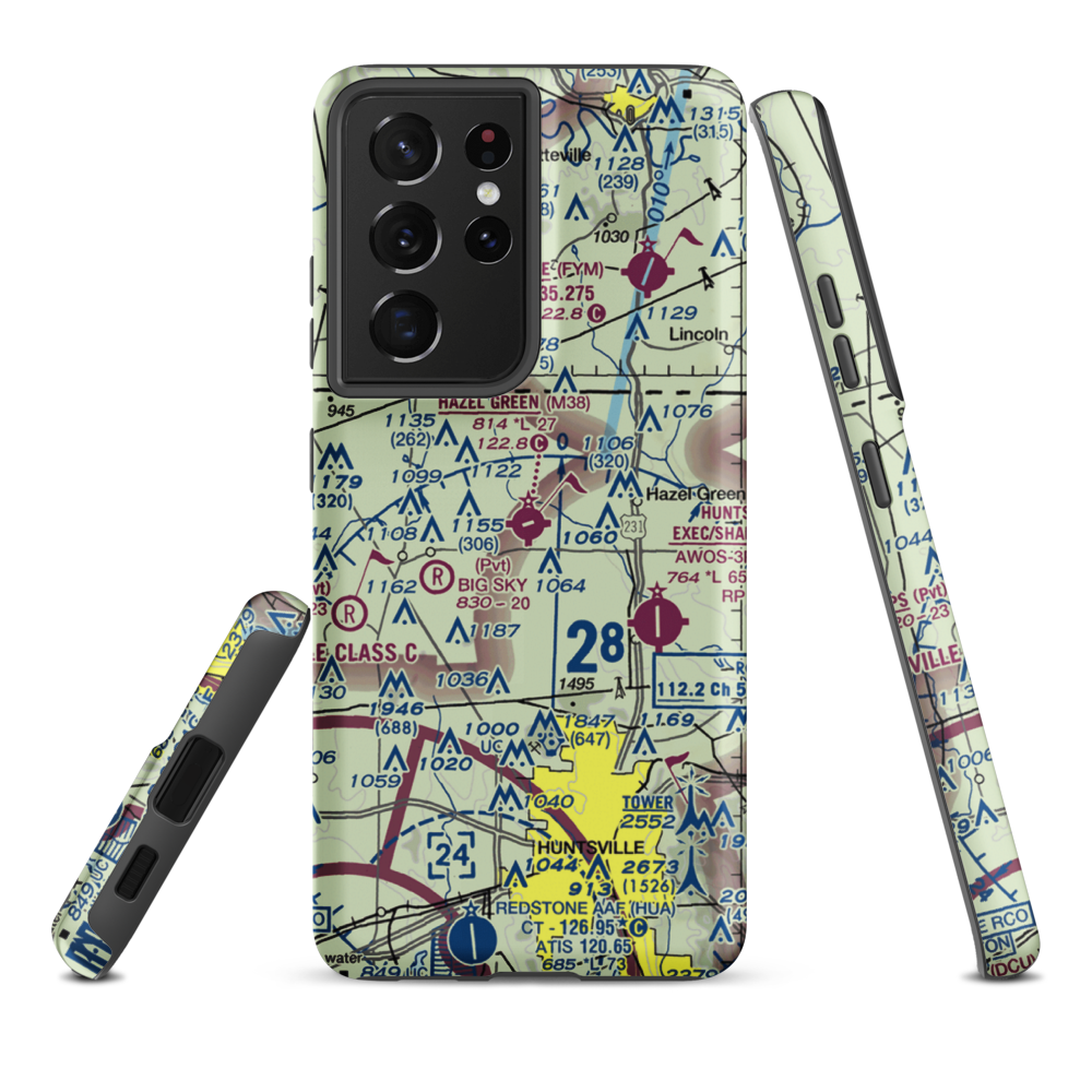 Hazel Green Airport (M38) VFR Sectional Samsung Phone Case Samsung Galaxy S21 Plus model shown
