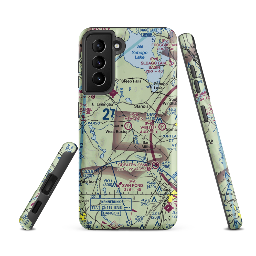 Heacock Field Ultralight Flightpark (44ME) VFR Sectional Samsung Phone Case Samsung Galaxy S21 FE model shown