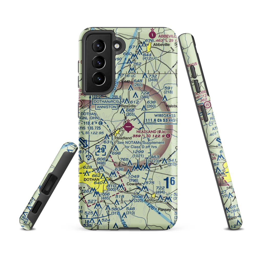 Headland Municipal Airport (0J6) VFR Sectional Samsung Phone Case Samsung Galaxy S21 FE model shown