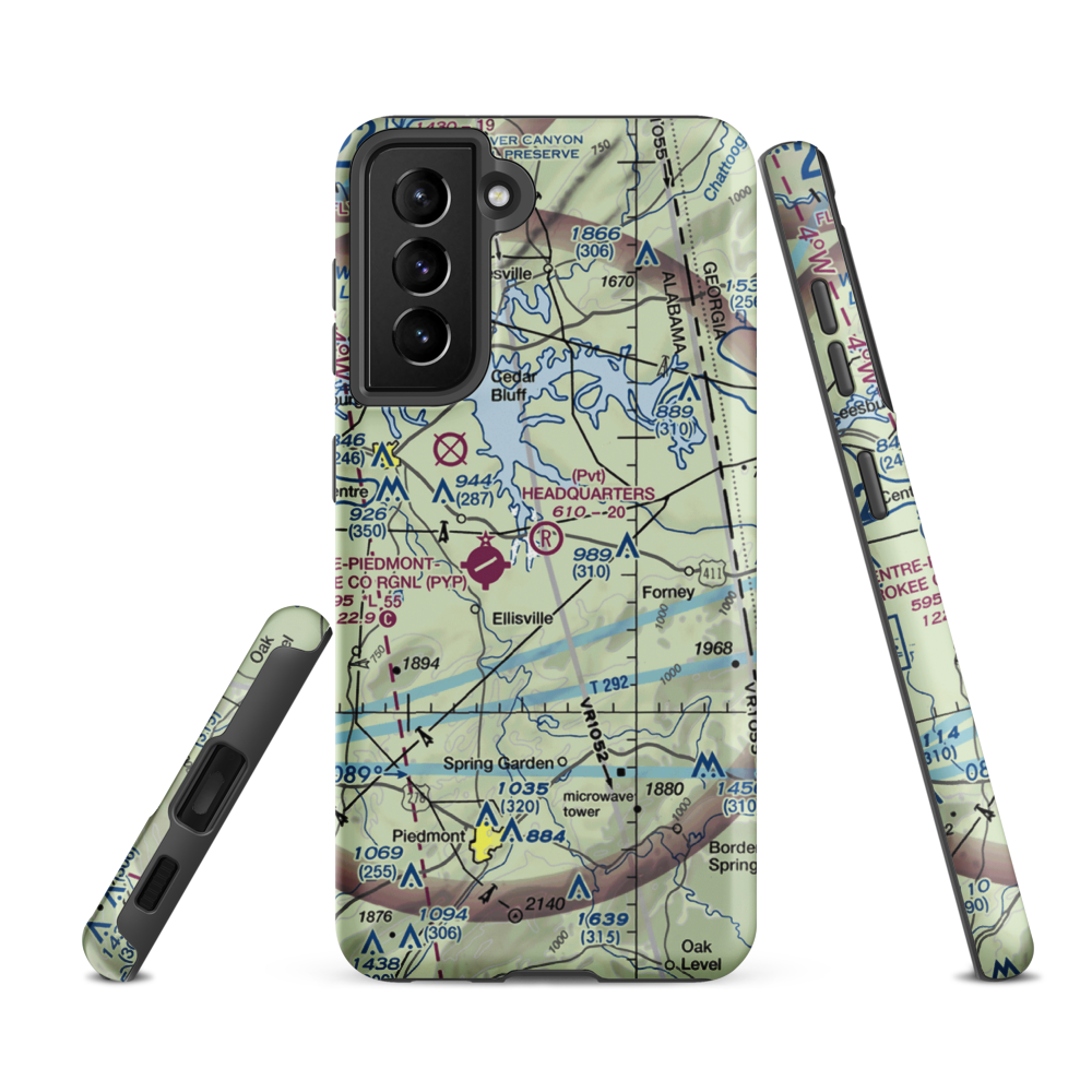 Headquarters Airport (AL27) VFR Sectional Samsung Phone Case Samsung Galaxy S21 FE model shown