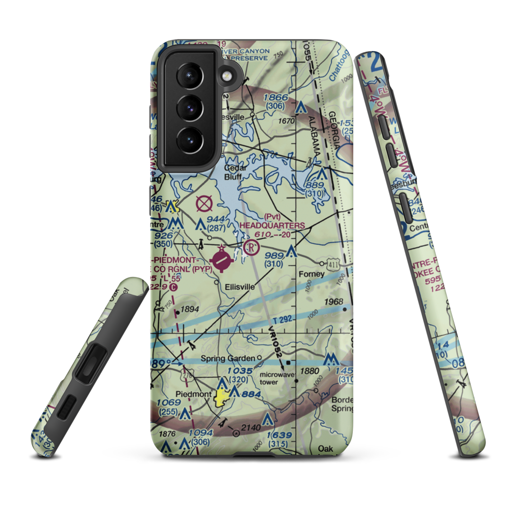 Headquarters Airport (AL27) VFR Sectional Samsung Phone Case Samsung Galaxy S21 FE model shown