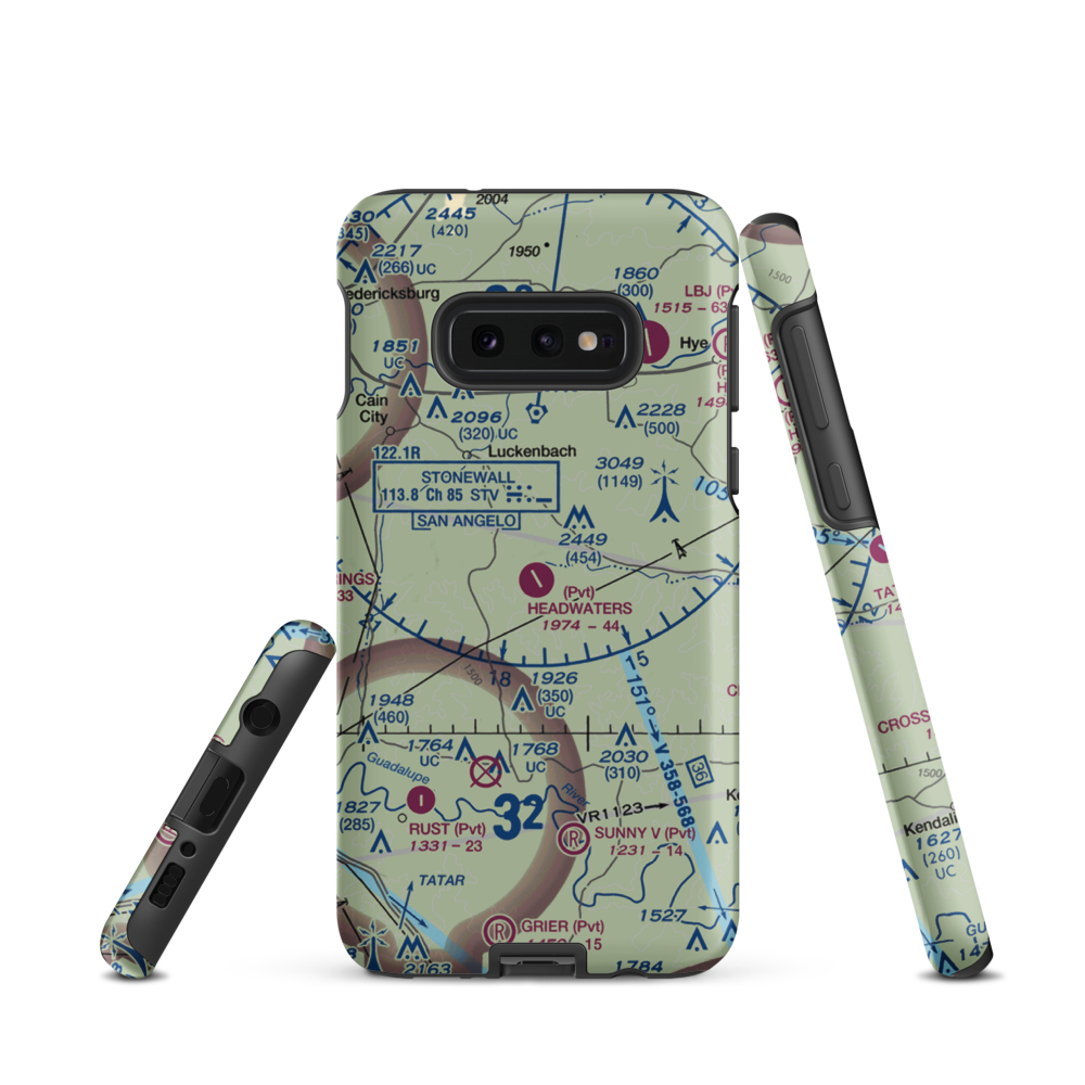 Headwaters Airport (25XA) VFR Sectional Samsung Phone Case Samsung Galaxy S10 Plus model shown