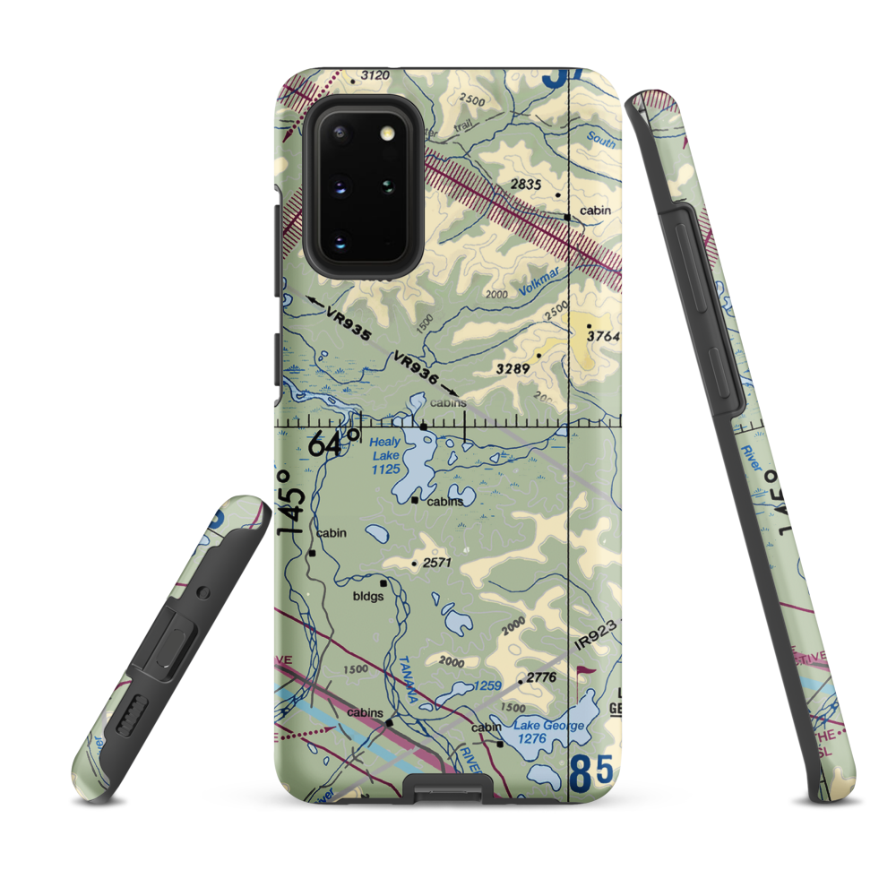 Healy Lake Airport (HKB) VFR Sectional Samsung Phone Case Samsung Galaxy S20 Plus model shown