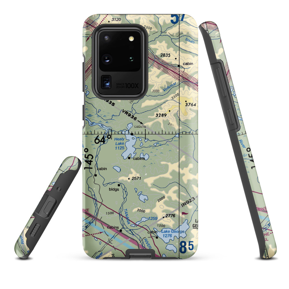 Healy Lake Airport (HKB) VFR Sectional Samsung Phone Case Samsung Galaxy S20 Ultra model shown