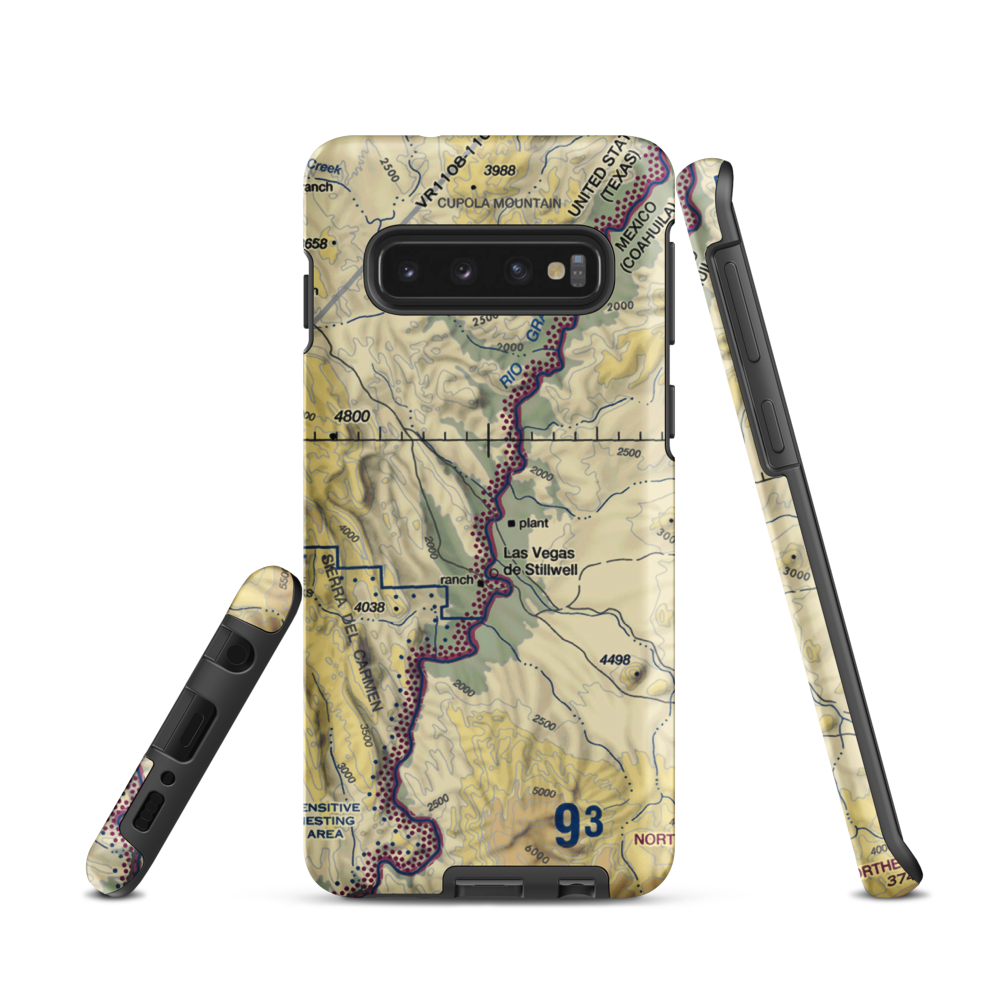 Heath Canyon Airport (1XS7) VFR Sectional Samsung Phone Case Samsung Galaxy S10 model shown