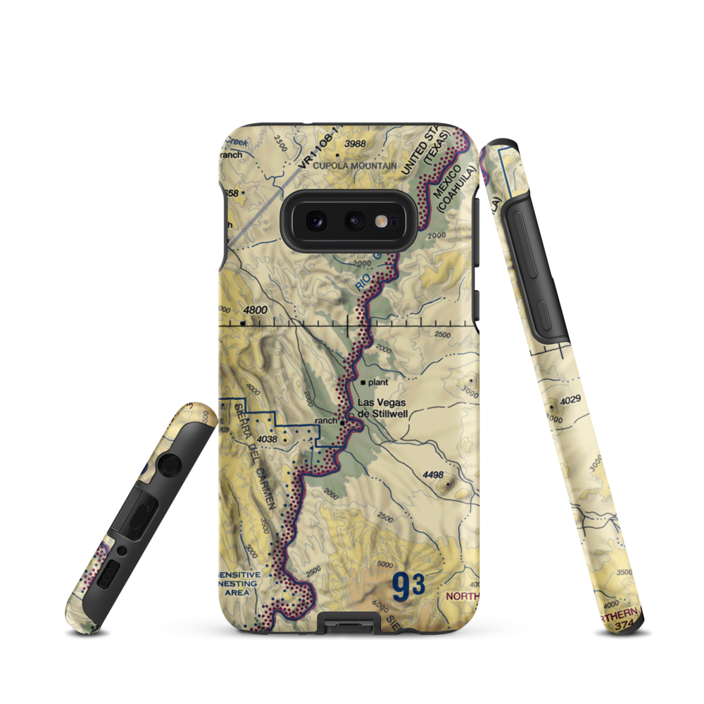 Heath Canyon Airport (1XS7) VFR Sectional Samsung Phone Case Samsung Galaxy S10e model shown