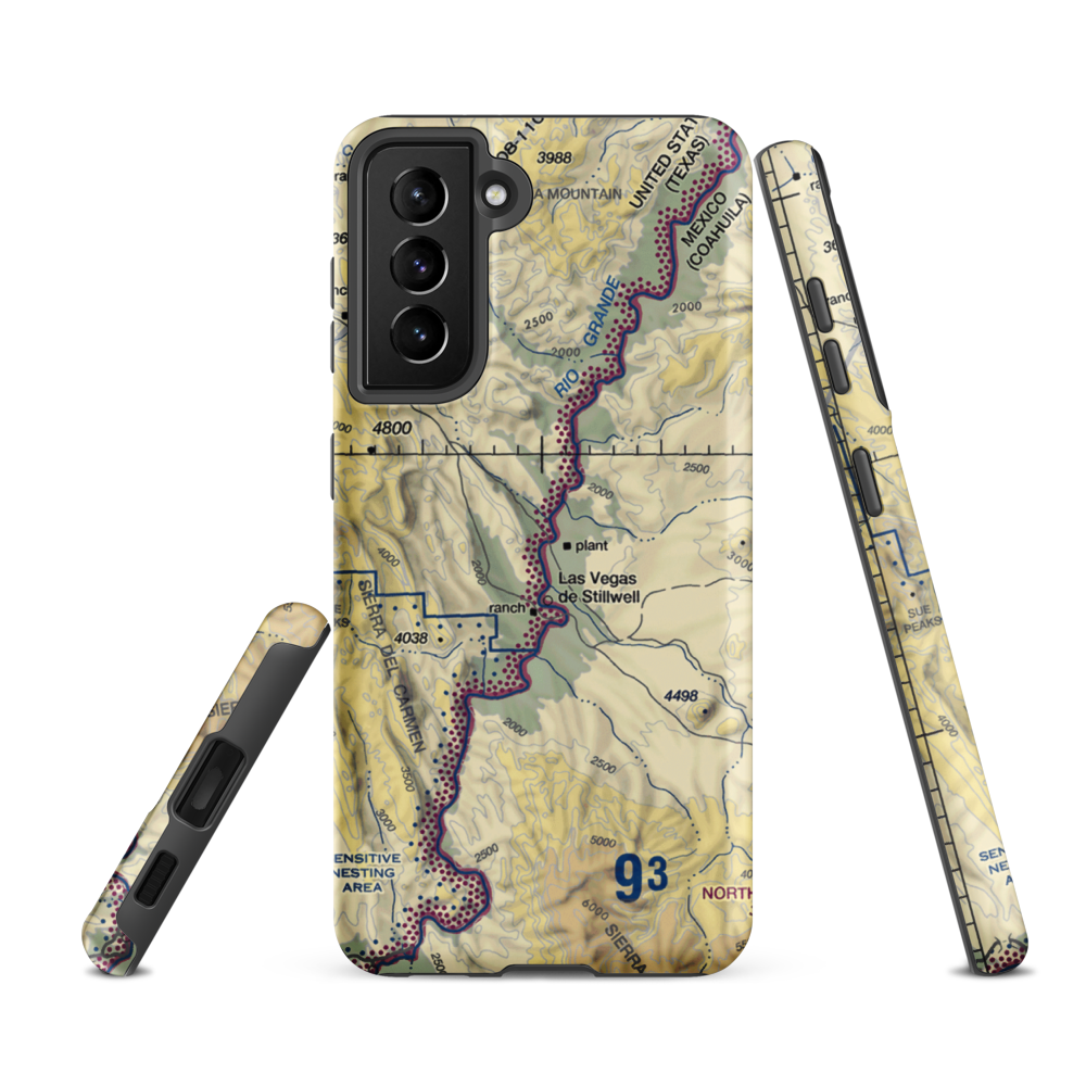 Heath Canyon Airport (1XS7) VFR Sectional Samsung Phone Case Samsung Galaxy S21 FE model shown