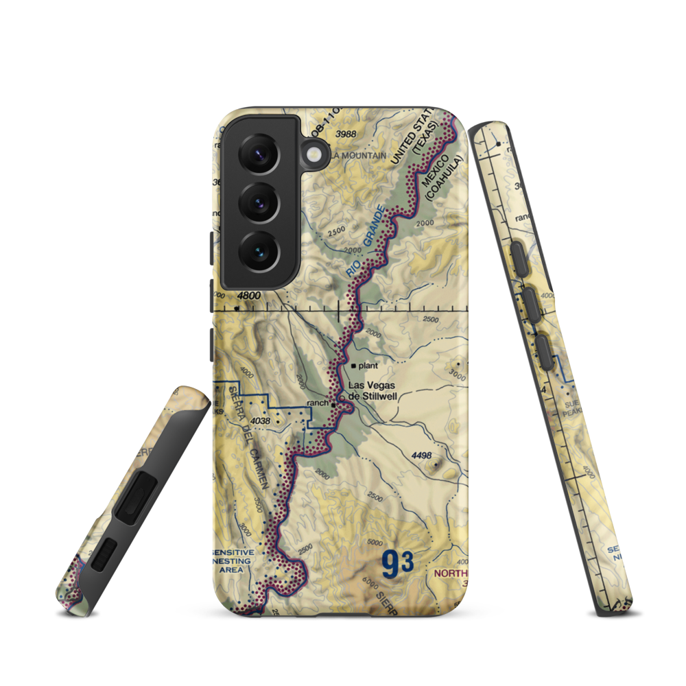 Heath Canyon Airport (1XS7) VFR Sectional Samsung Phone Case Samsung Galaxy S22 model shown