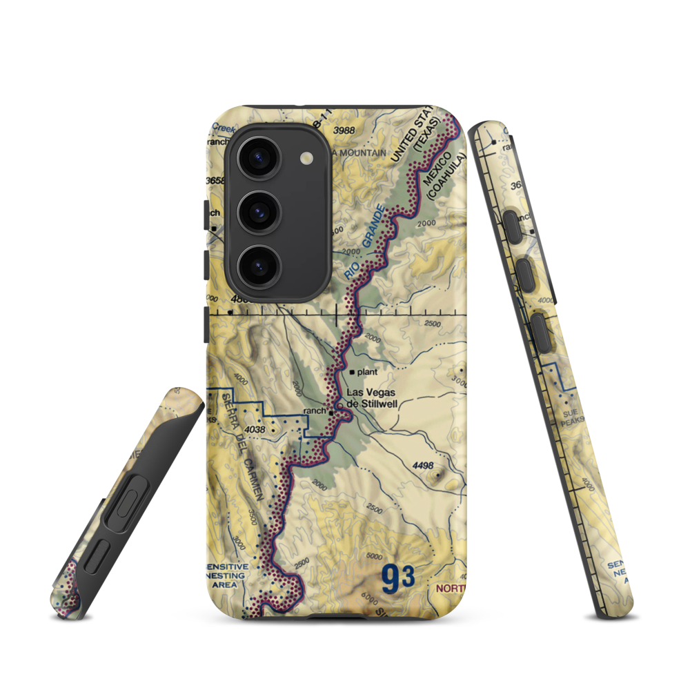 Heath Canyon Airport (1XS7) VFR Sectional Samsung Phone Case Samsung Galaxy S23 model shown