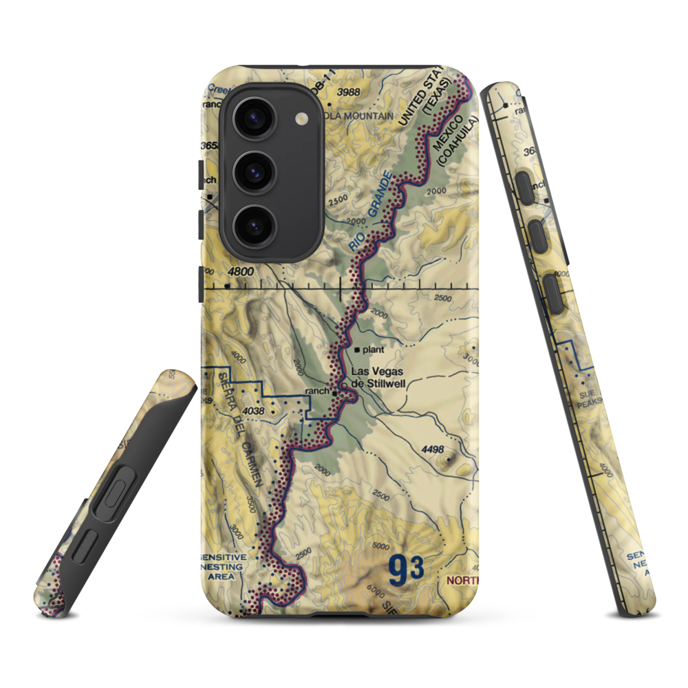 Heath Canyon Airport (1XS7) VFR Sectional Samsung Phone Case Samsung Galaxy S23 Plus model shown