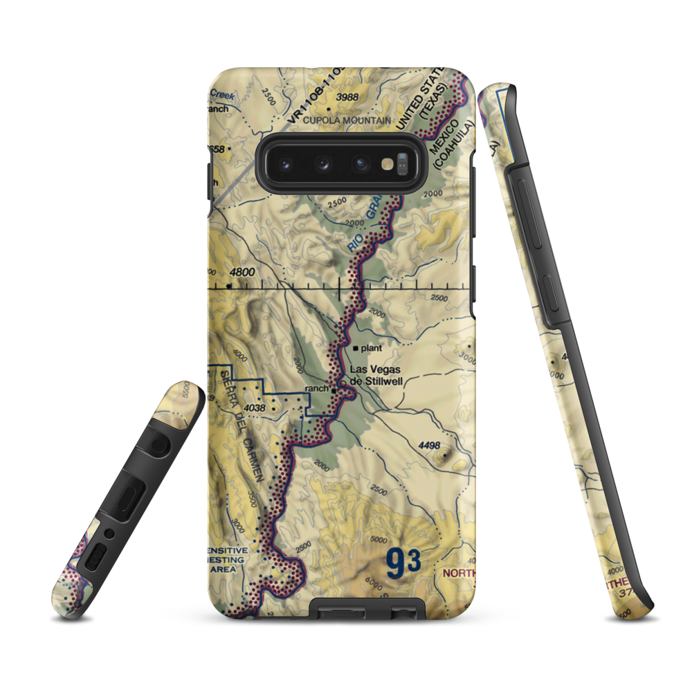 Heath Canyon Airport (1XS7) VFR Sectional Samsung Phone Case Samsung Galaxy S10 Plus model shown