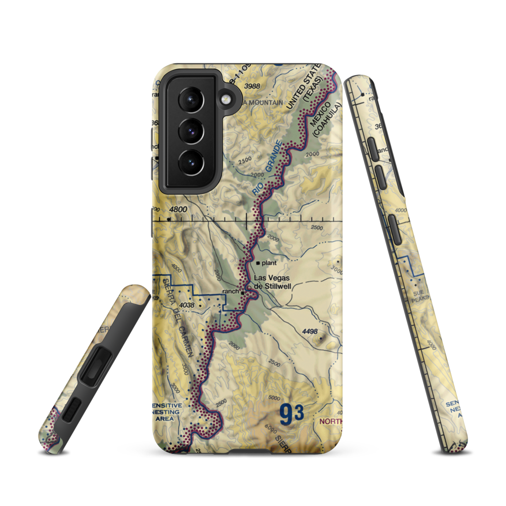 Heath Canyon Airport (1XS7) VFR Sectional Samsung Phone Case Samsung Galaxy S21 model shown