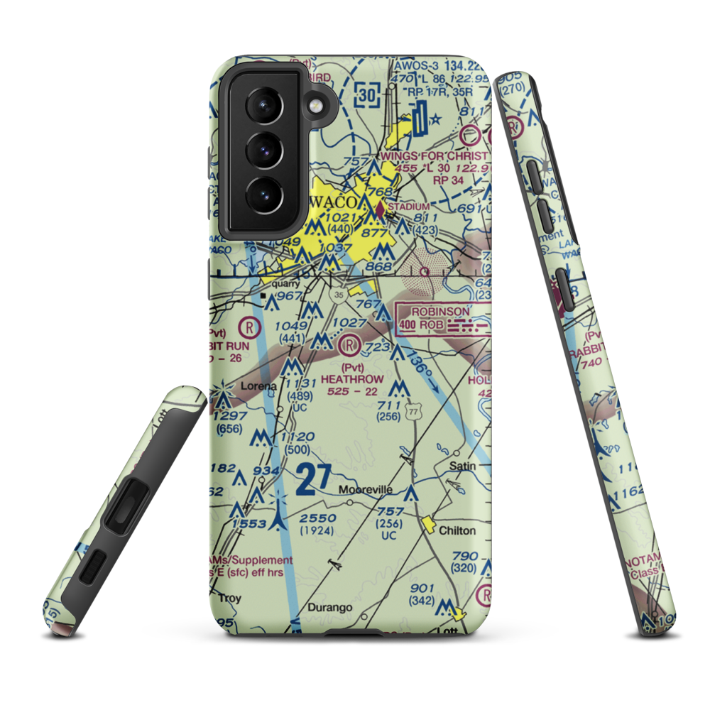 Heathrow Airport (TE17) VFR Sectional Samsung Phone Case Samsung Galaxy S21 Plus model shown