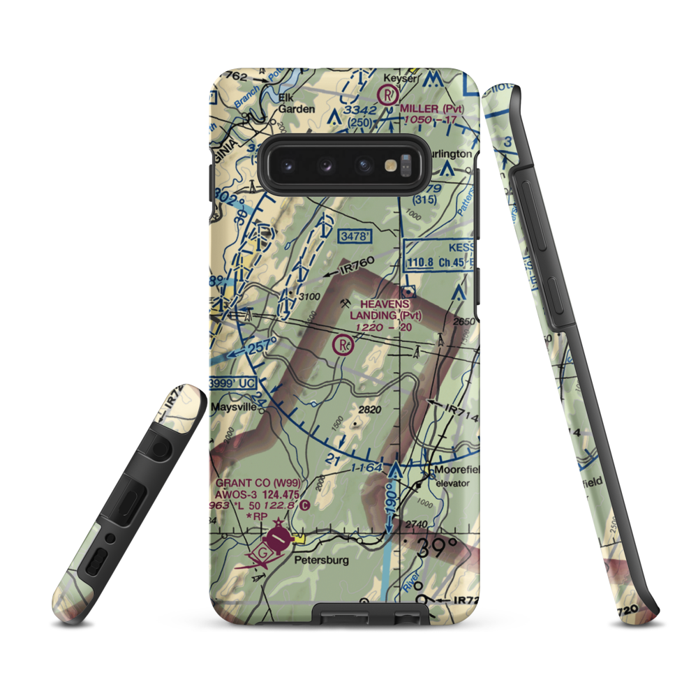 Heaven's Landing Airstrip (4WV4) VFR Sectional Samsung Phone Case Samsung Galaxy S10 Plus model shown