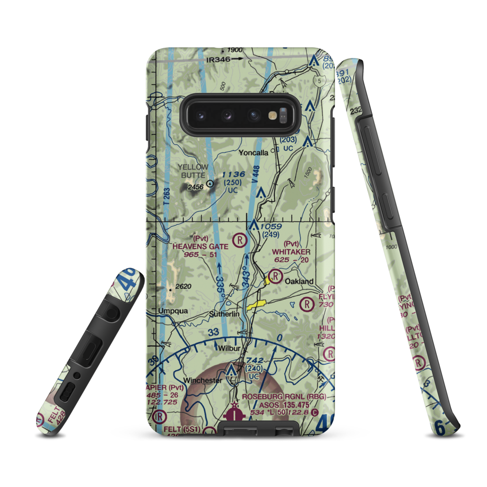 Heavens Gate Ranch Airport (2OR4) VFR Sectional Samsung Phone Case Samsung Galaxy S10e model shown