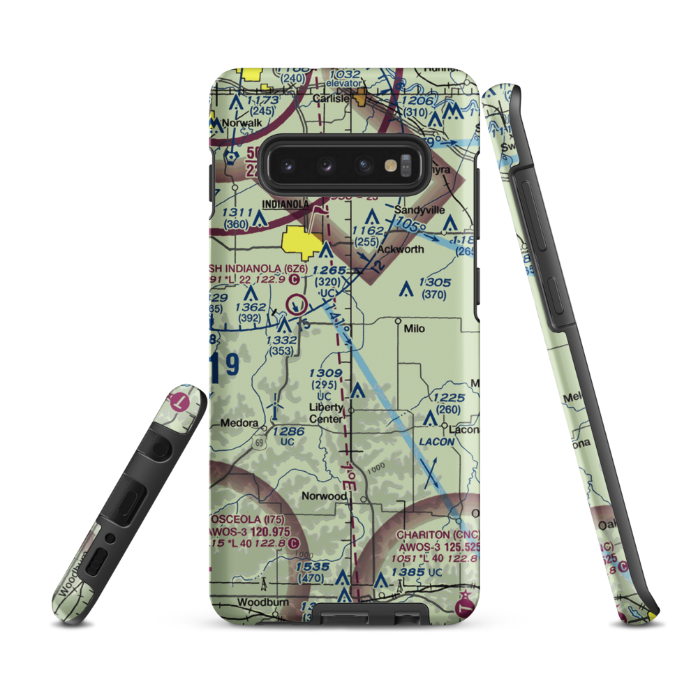 Hedgewood Landing Airport (IA86) VFR Sectional Samsung Phone Case Samsung Galaxy S10 Plus model shown