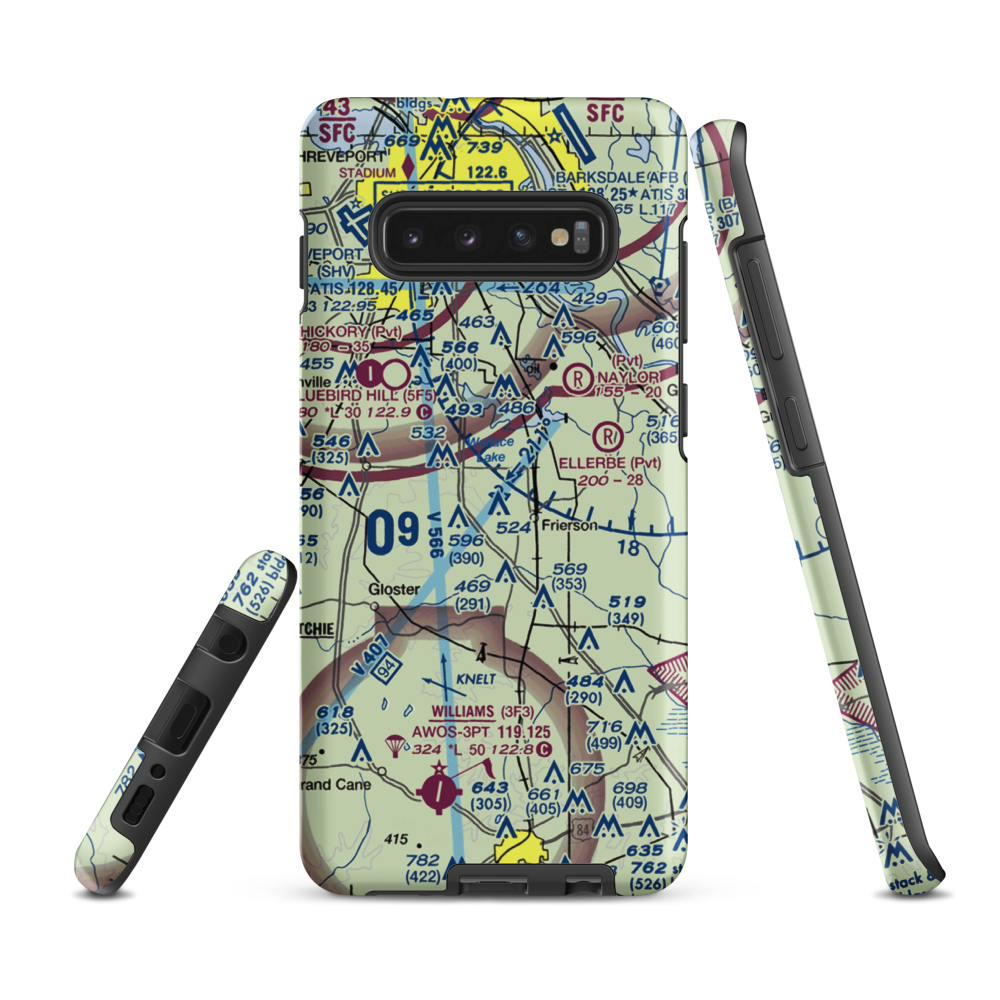 Heinsohn's Airfield (78LA) VFR Sectional Samsung Phone Case Samsung Galaxy S10 Plus model shown