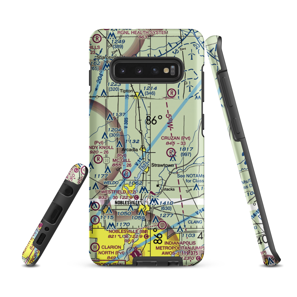 Heinzman Airport (03IN) VFR Sectional Samsung Phone Case Samsung Galaxy S10 Plus model shown