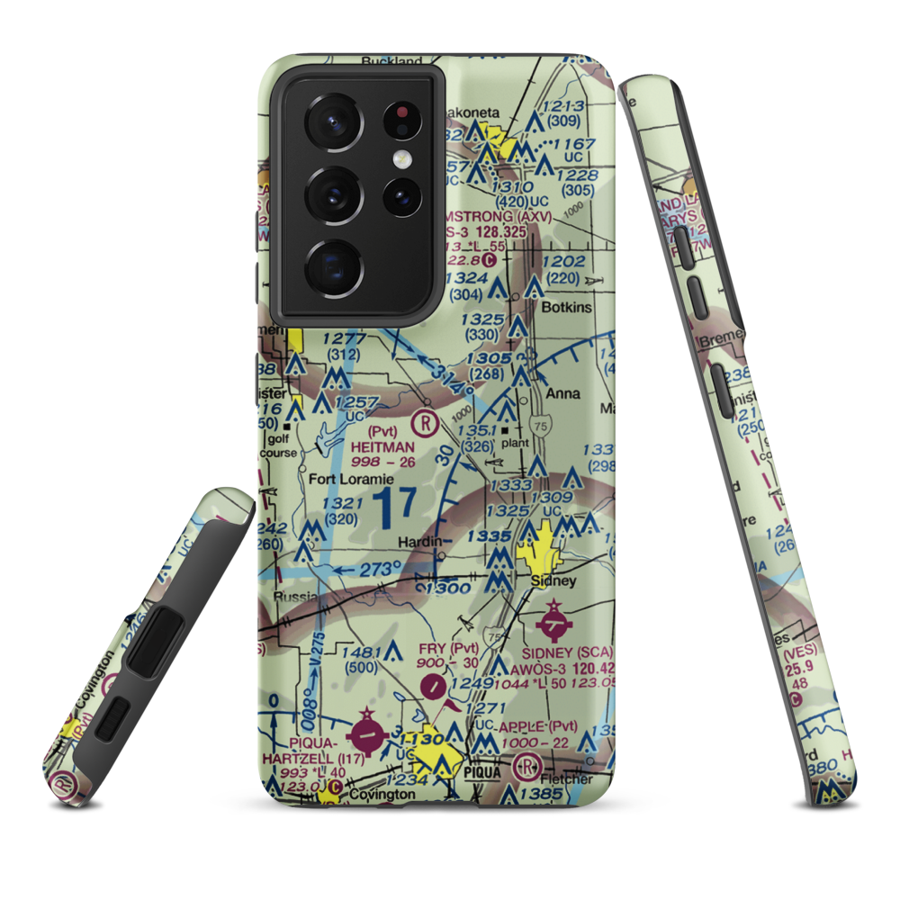 Heitman Field (OA11) VFR Sectional Samsung Phone Case Samsung Galaxy S21 Plus model shown
