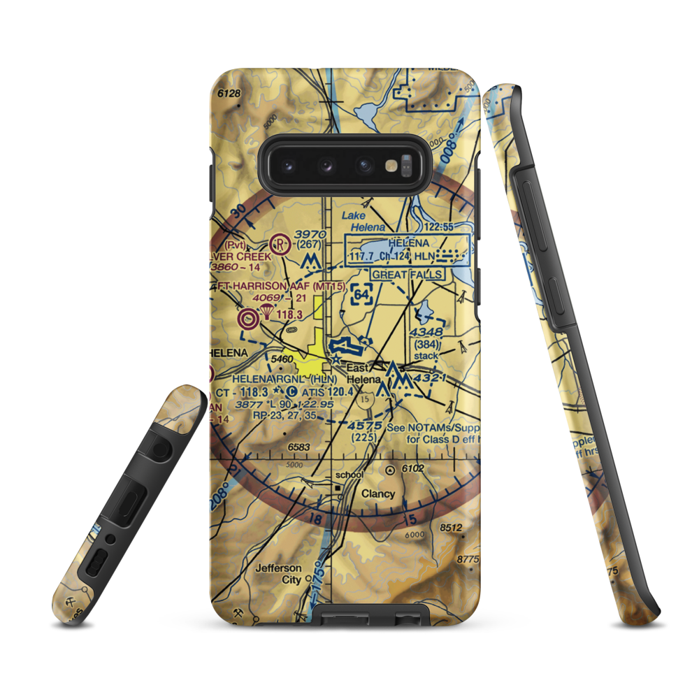 Helena Regional Airport (HLN) VFR Sectional Samsung Phone Case Samsung Galaxy S10 Plus model shown