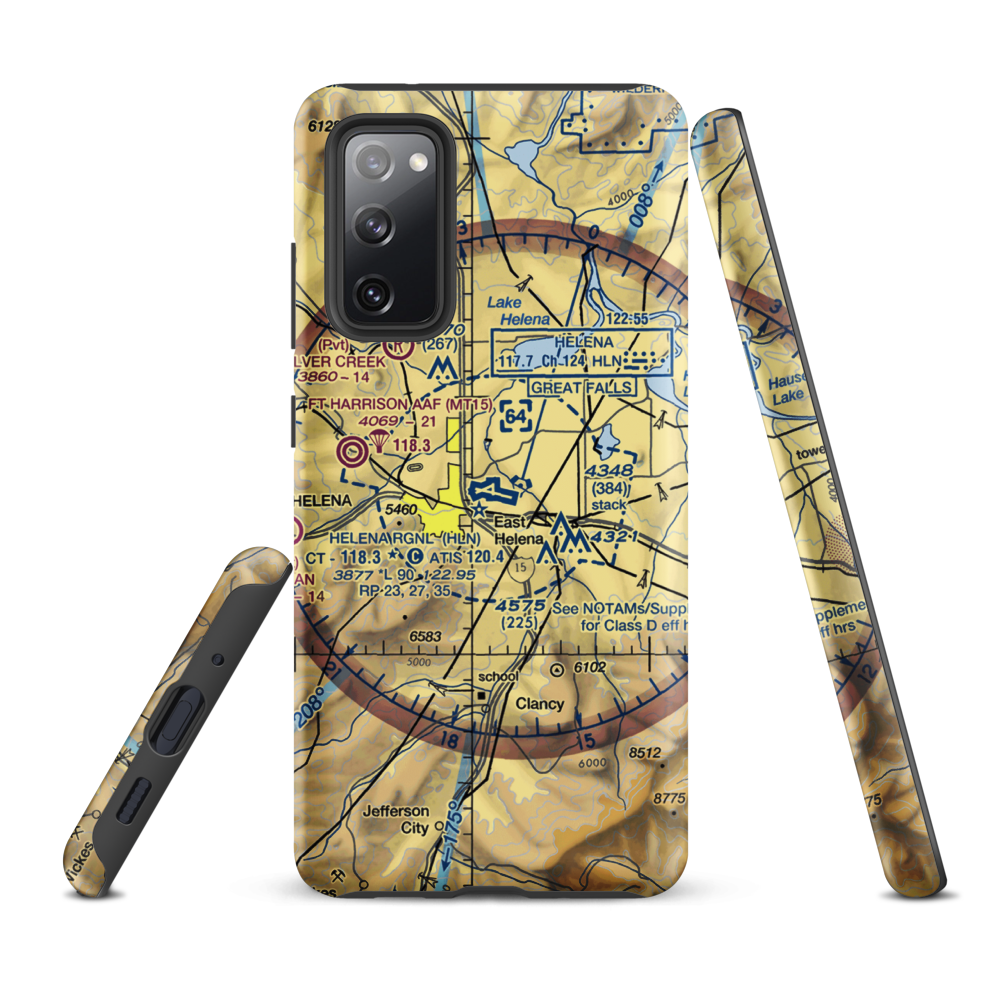 Helena Regional Airport (HLN) VFR Sectional Samsung Phone Case Samsung Galaxy S20 FE model shown