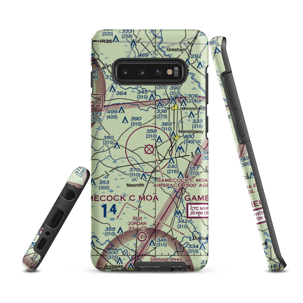 Hemingway Stuckey Airport (38J) VFR Sectional Samsung Phone Case Samsung Galaxy S10 Plus model shown