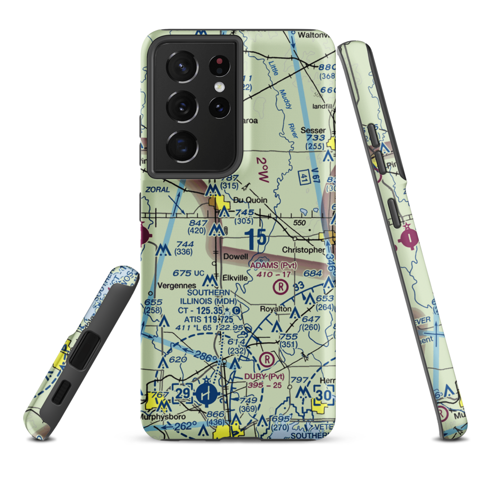 Hemmer RLA Restricted Landing Area (08IS) VFR Sectional Samsung Phone Case Samsung Galaxy S21 Plus model shown