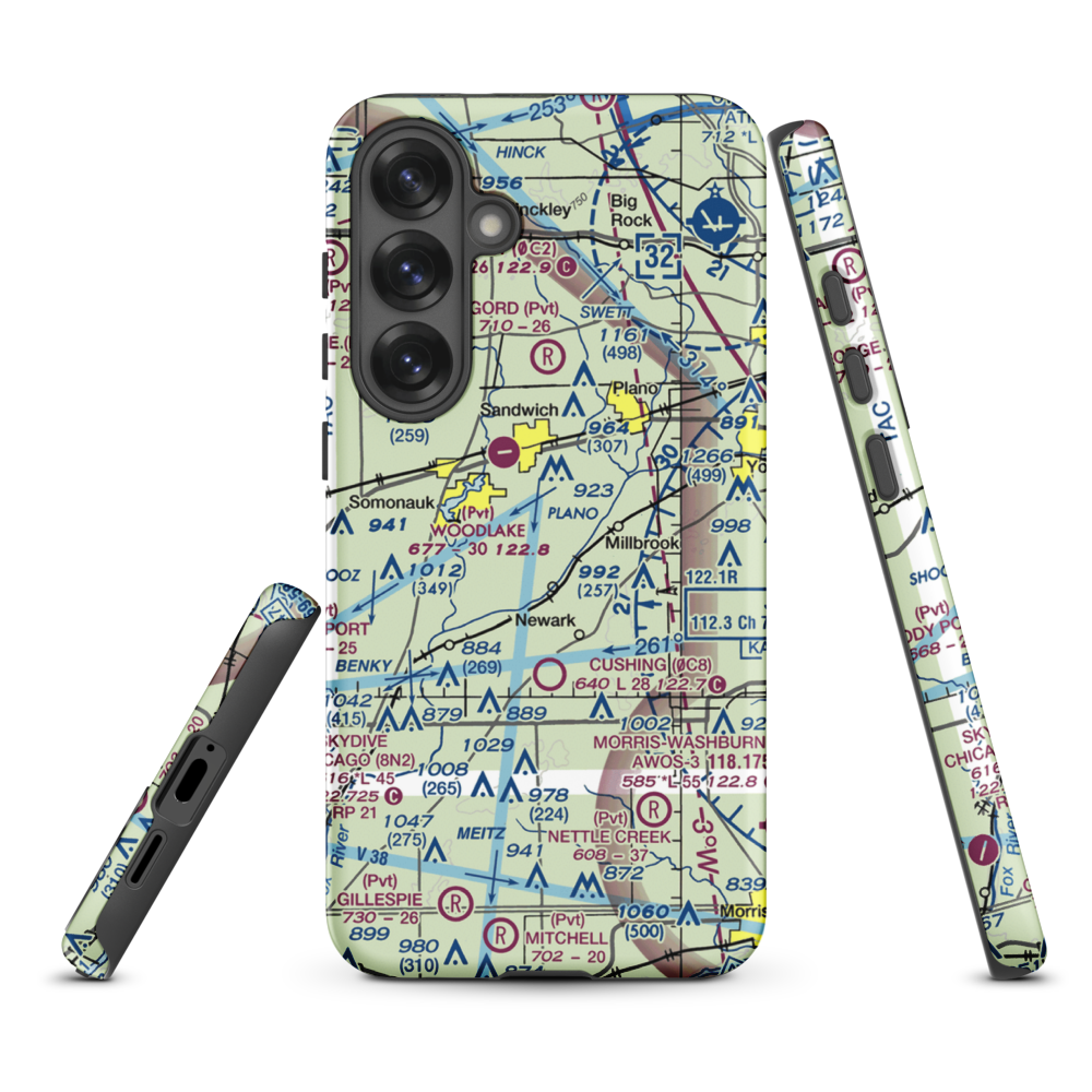 Hemmingsen Airport (93LL) VFR Sectional Samsung Phone Case Samsung Galaxy S25 Plus model shown