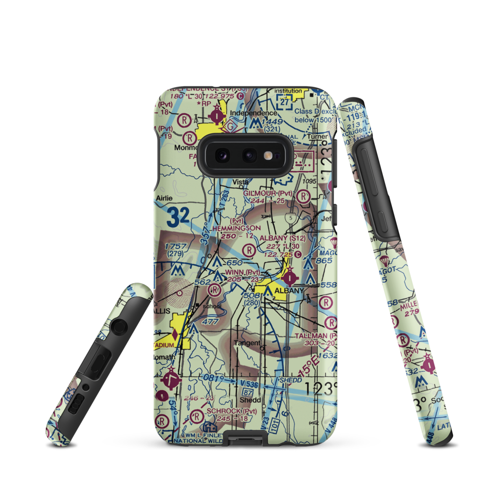 Hemmingson Airport (OR20) VFR Sectional Samsung Phone Case Samsung Galaxy S10e model shown