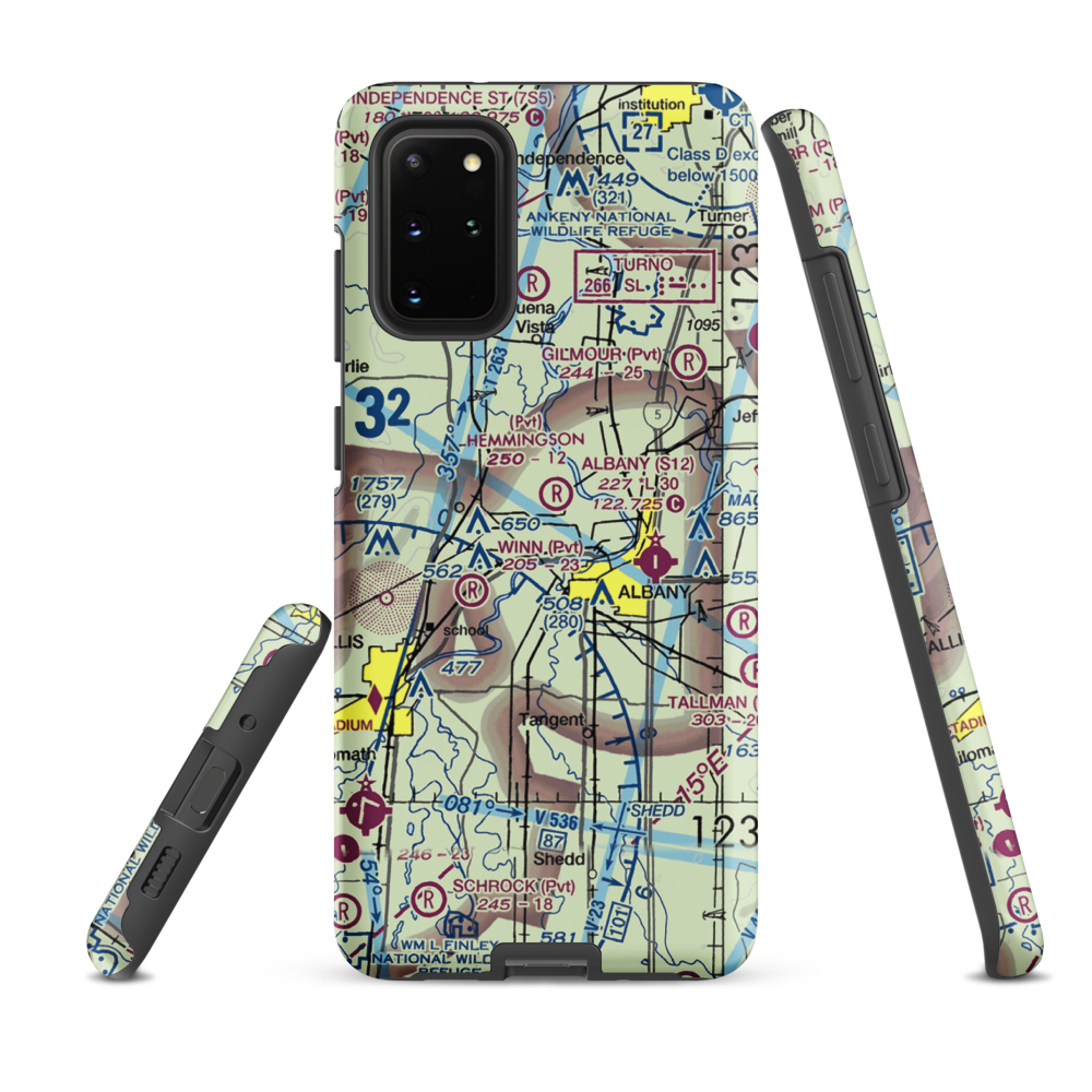 Hemmingson Airport (OR20) VFR Sectional Samsung Phone Case Samsung Galaxy S20 Plus model shown