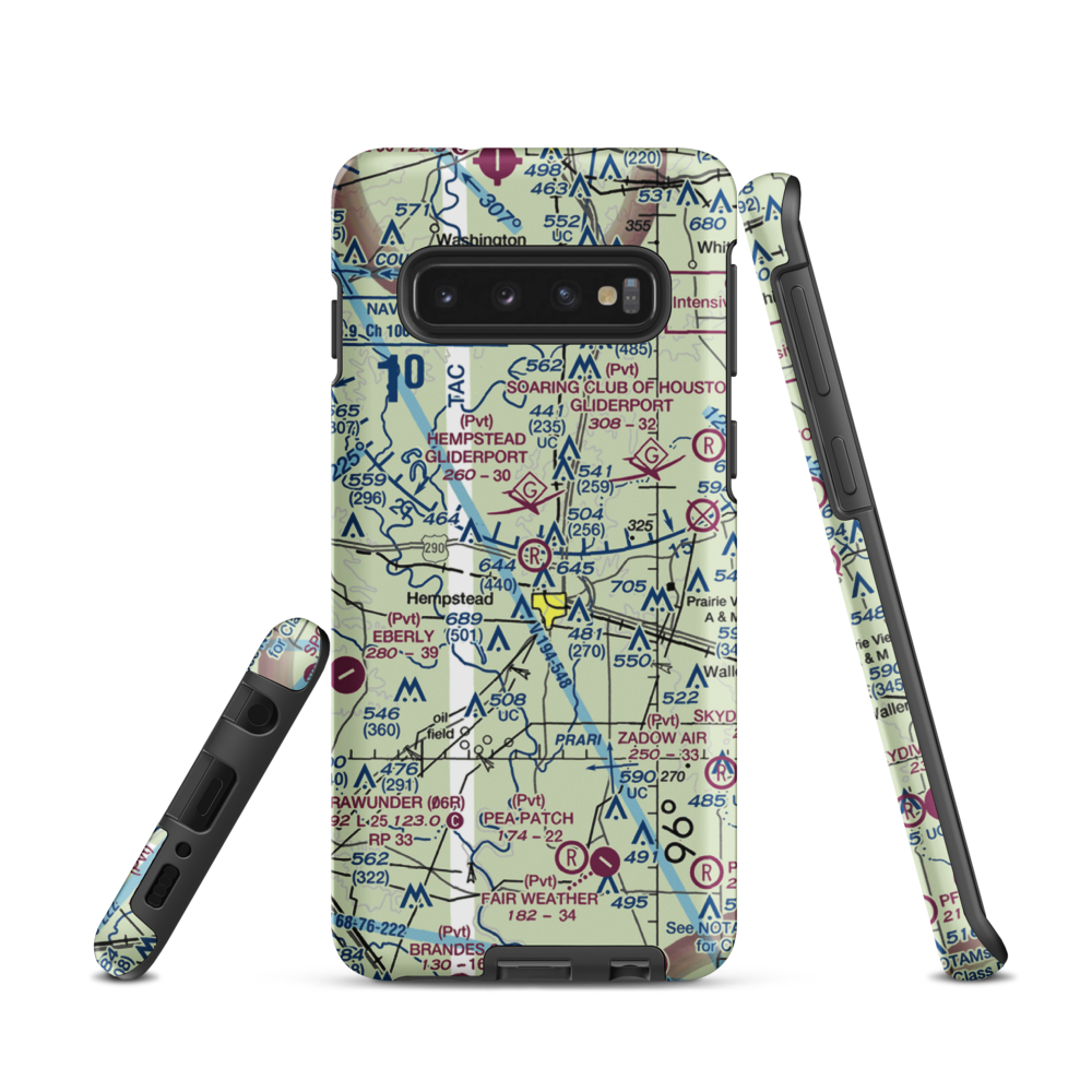 Hempstead Gliderport (35TS) VFR Sectional Samsung Phone Case Samsung Galaxy S10 model shown