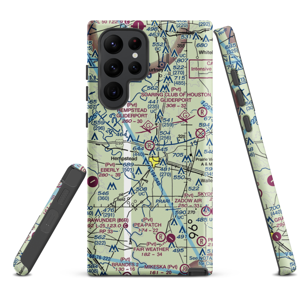 Hempstead Gliderport (35TS) VFR Sectional Samsung Phone Case Samsung Galaxy S22 Ultra model shown
