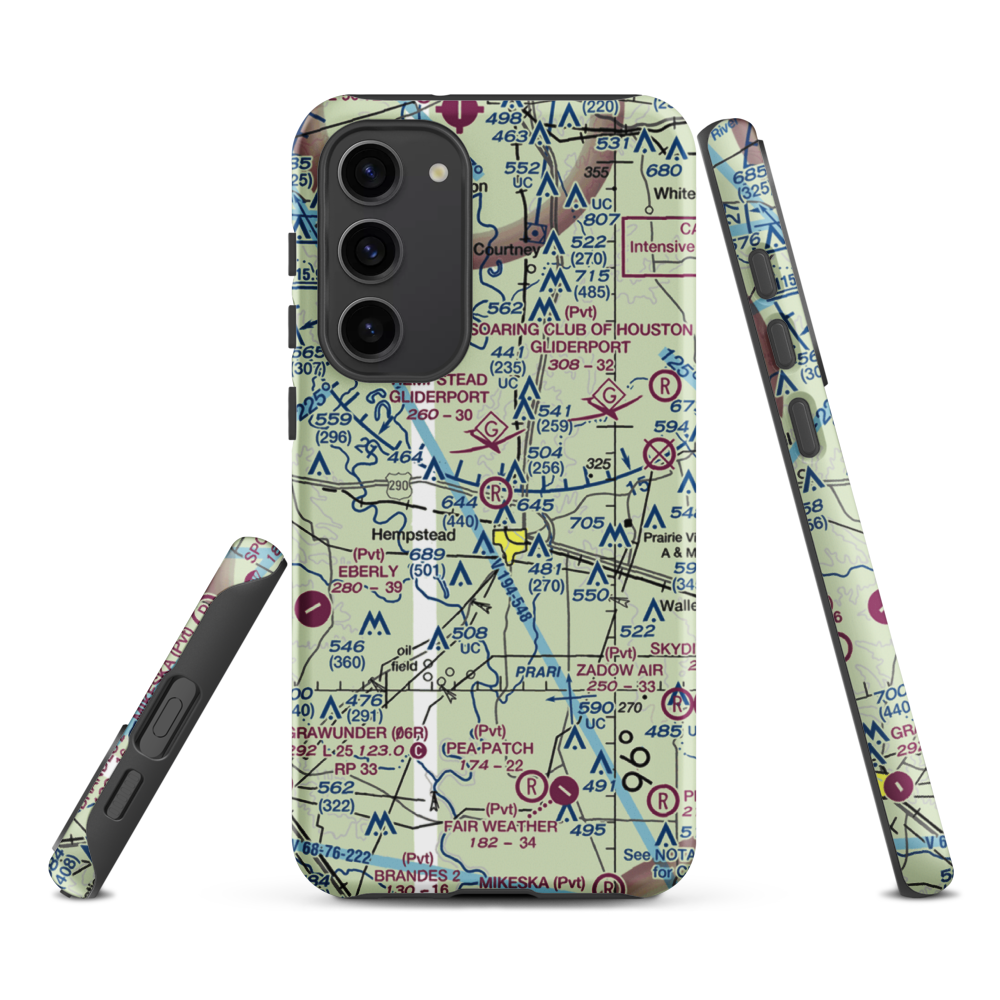 Hempstead Gliderport (35TS) VFR Sectional Samsung Phone Case Samsung Galaxy S23 Plus model shown