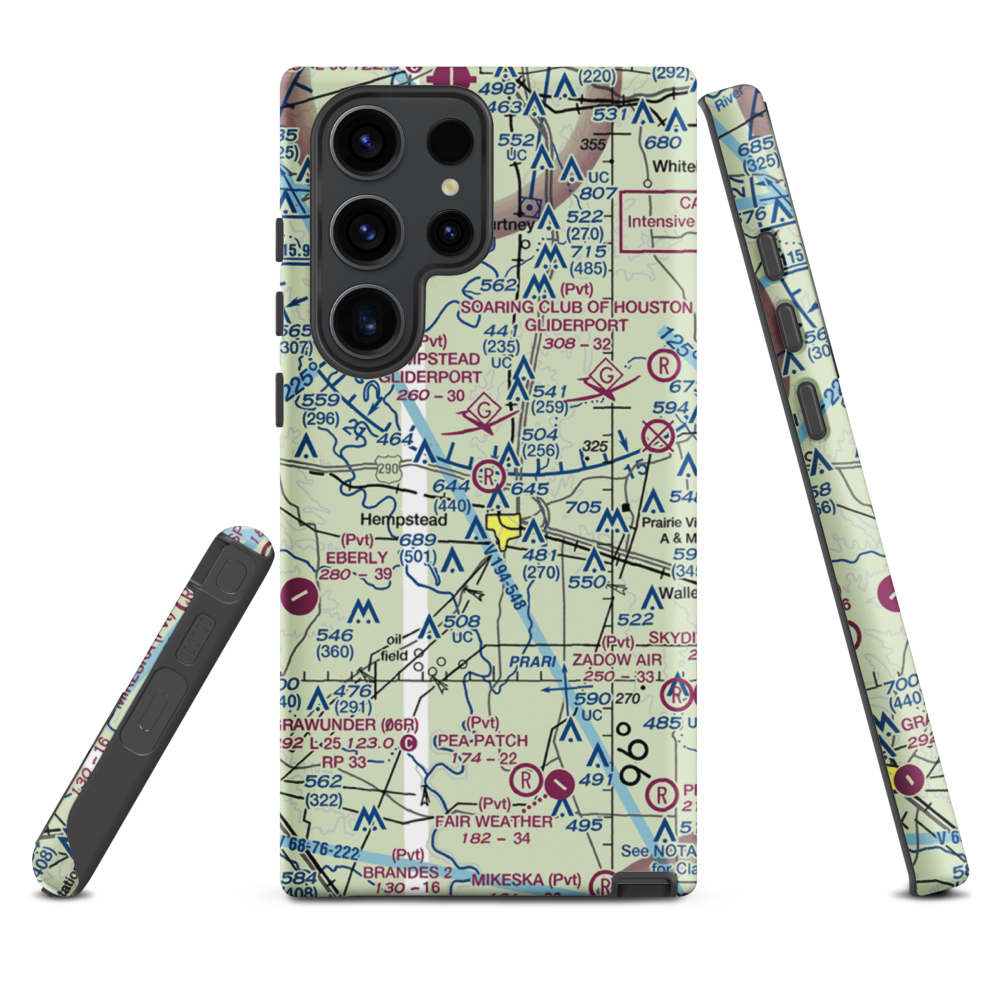 Hempstead Gliderport (35TS) VFR Sectional Samsung Phone Case Samsung Galaxy S23 Ultra model shown