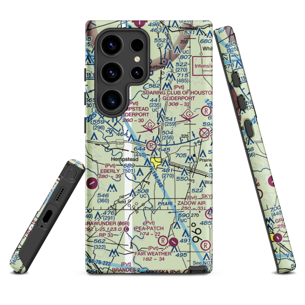 Hempstead Gliderport (35TS) VFR Sectional Samsung Phone Case Samsung Galaxy S24 Ultra model shown